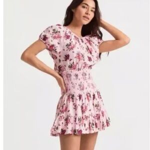 LoveShackFancy Spritz Pink Floral Mini Dress NWT